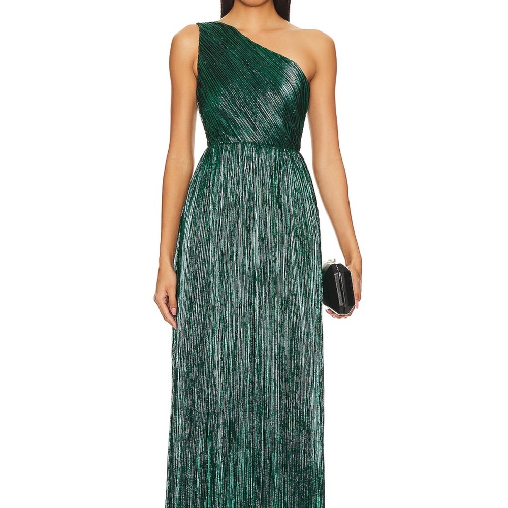 House of Harlow 1960 Claire Pleated Gown in Green